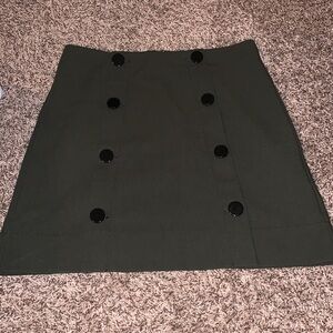 LOFT Womens Front Buttons Back Zipper Lined Short Skirt